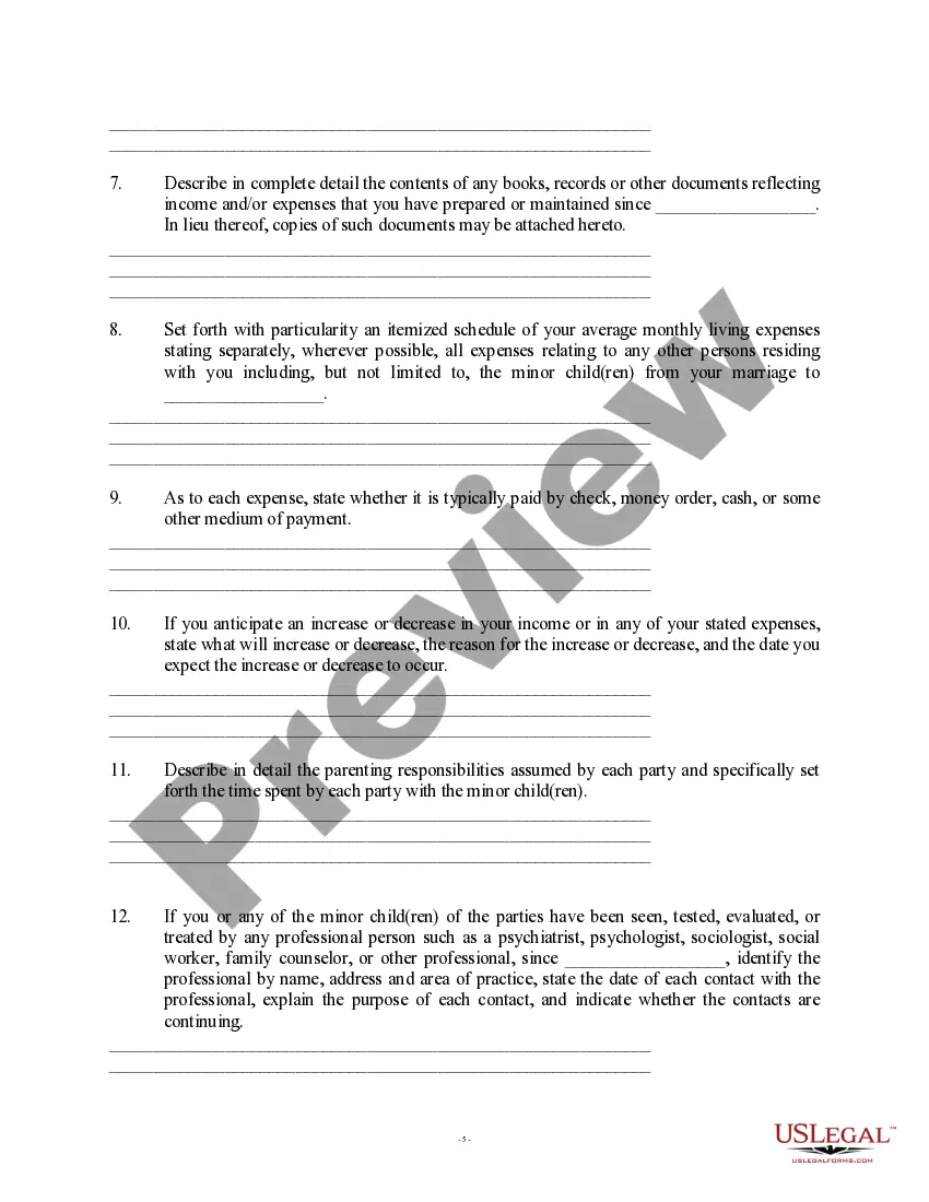 Get Discovery - Interrogatories - Post-Dissolution, Ex-Spouse Not Remarried Preview Discovery - Interrogatories - Post-Dissolution, Ex-Spouse Not Remarried