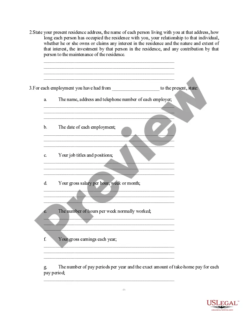 Get Discovery - Interrogatories - Post-Dissolution, Ex-Spouse Remarried Preview Discovery - Interrogatories - Post-Dissolution, Ex-Spouse Remarried
