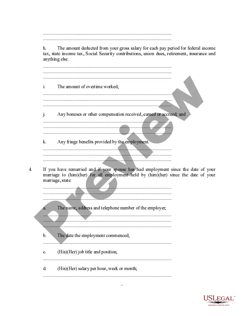 Get Discovery - Interrogatories - Post-Dissolution, Ex-Spouse Remarried Preview Discovery - Interrogatories - Post-Dissolution, Ex-Spouse Remarried