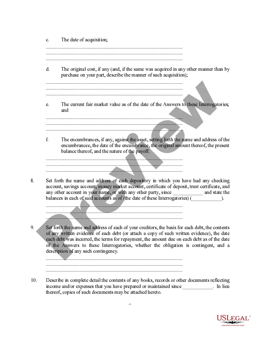 Get Discovery - Interrogatories - Post-Dissolution, Ex-Spouse Remarried Preview Discovery - Interrogatories - Post-Dissolution, Ex-Spouse Remarried