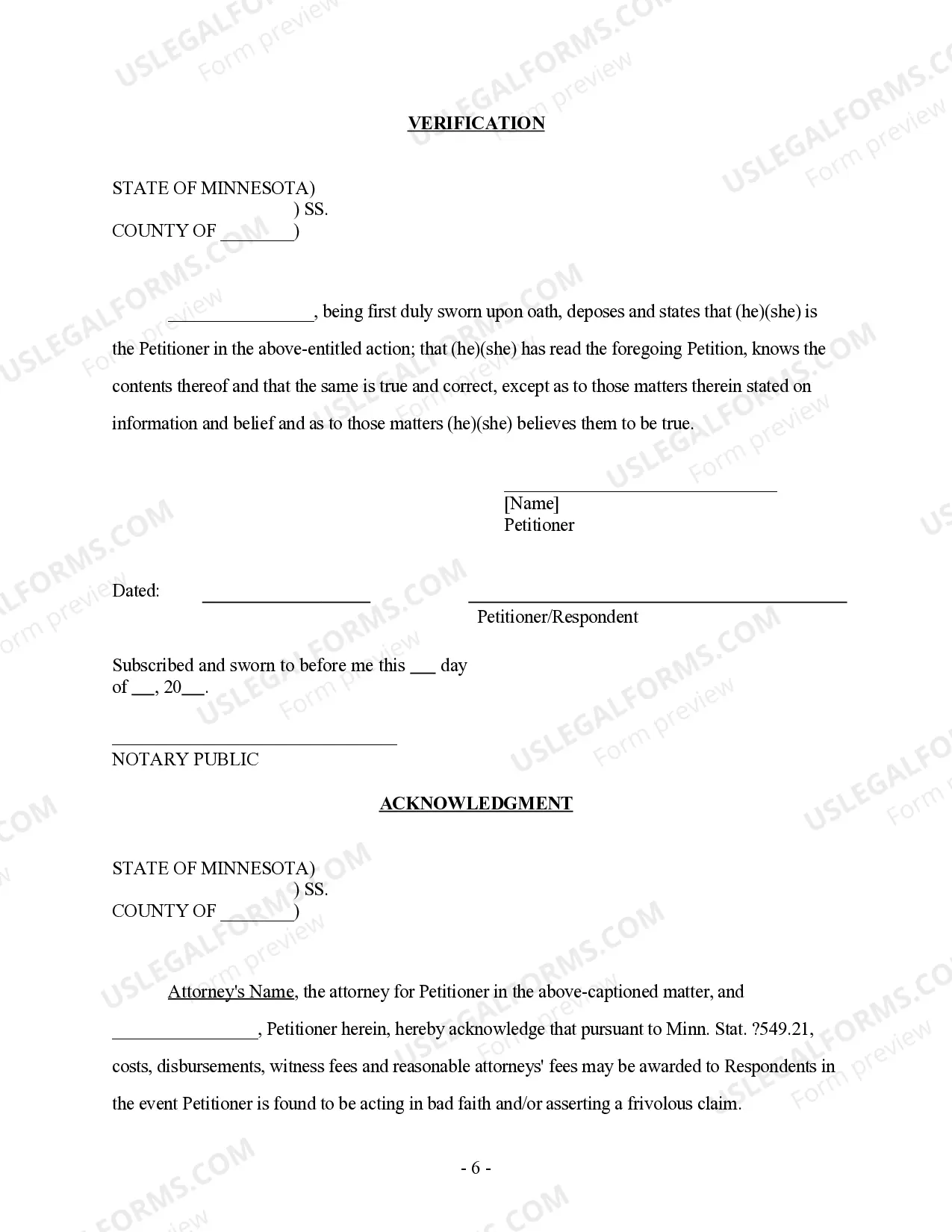 Preview Petition for Custody and / or Visitation