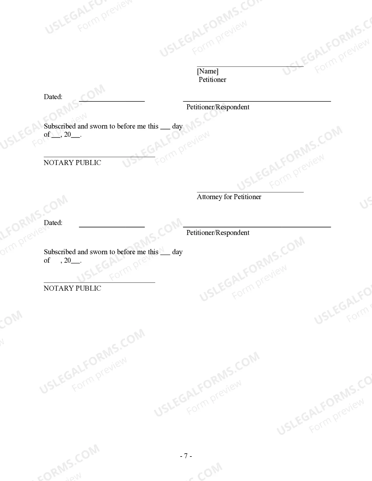 Preview Petition for Custody and / or Visitation