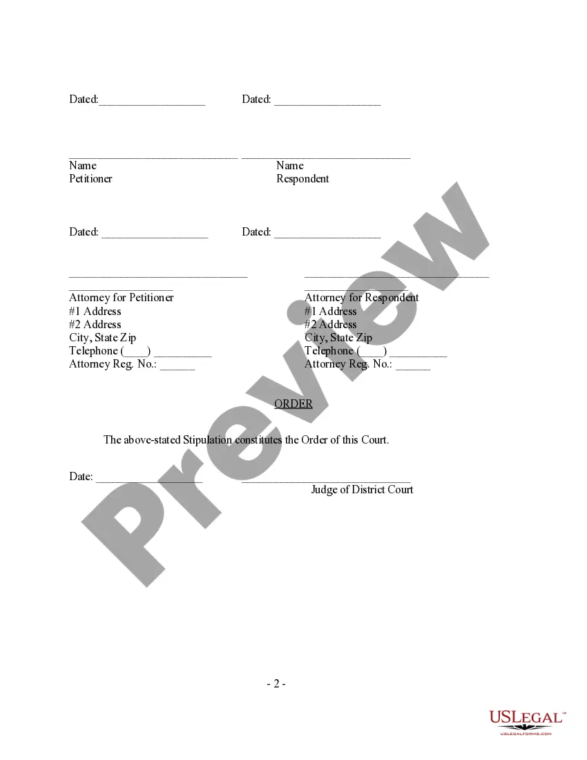 Preview Stipulation and Order to Transfer Dissolution Case to Inactive Status