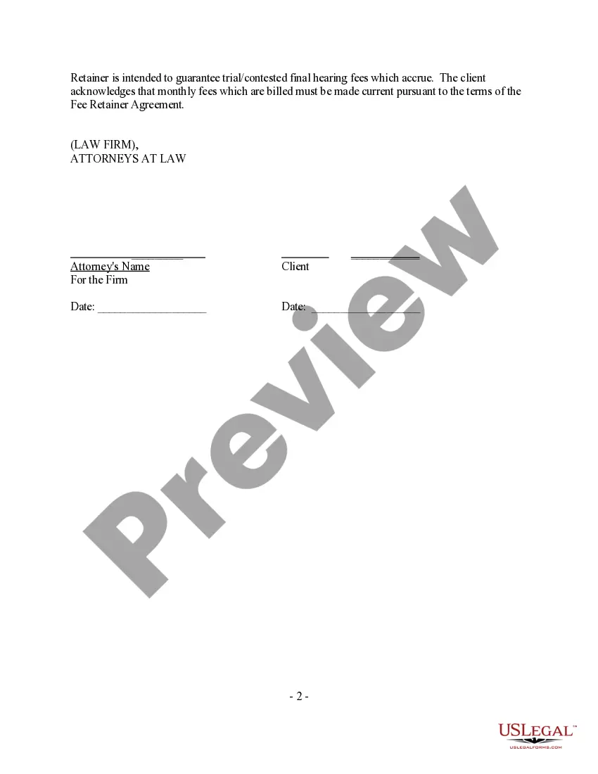 Preview Supplemental Custody Retainer Agreement