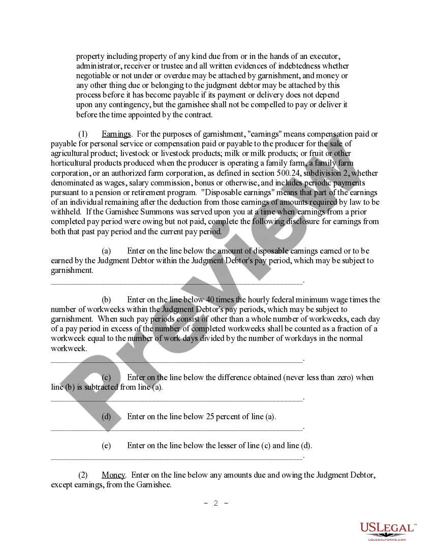 Get Garnishment Disclosure Preview Garnishment Disclosure