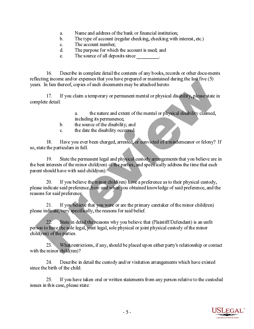 Preview Discovery - Paternity Interrogatories