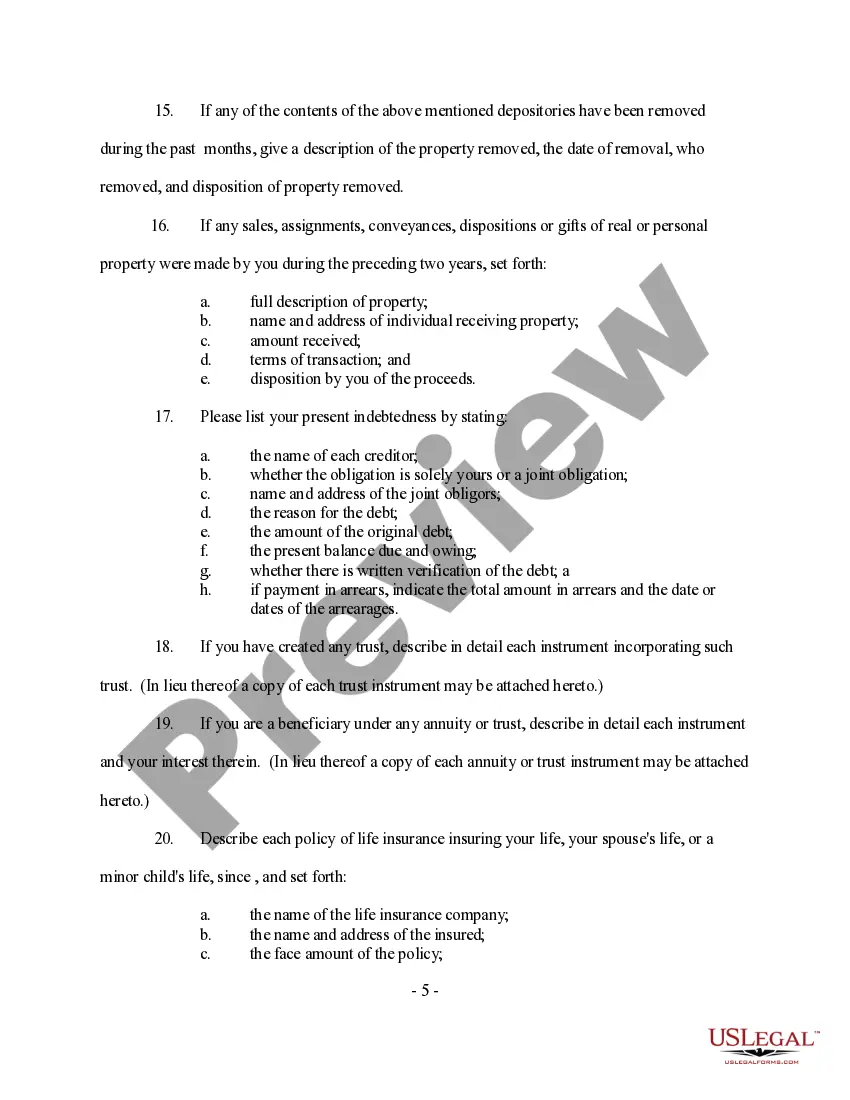 Get Discovery - Interrogatories - Real or Personal Property and Child Custody Preview Discovery - Interrogatories - Real or Personal Property and Child Custody