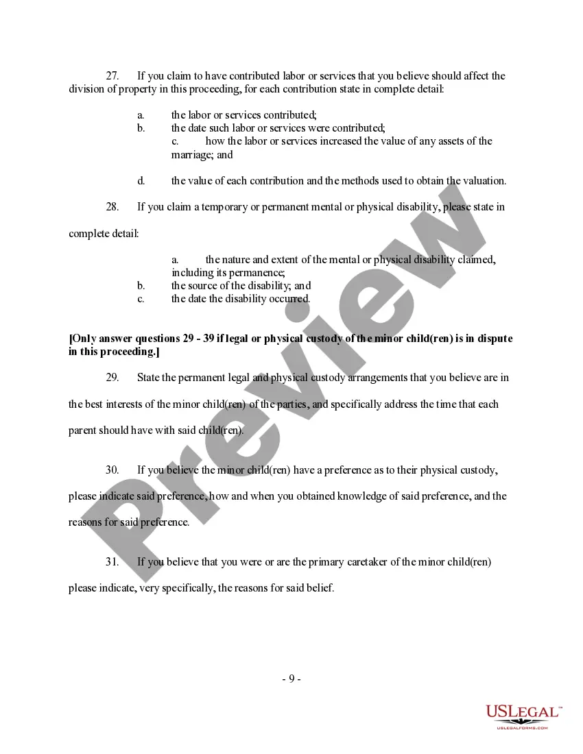 Get Discovery - Interrogatories - Real or Personal Property and Child Custody Preview Discovery - Interrogatories - Real or Personal Property and Child Custody