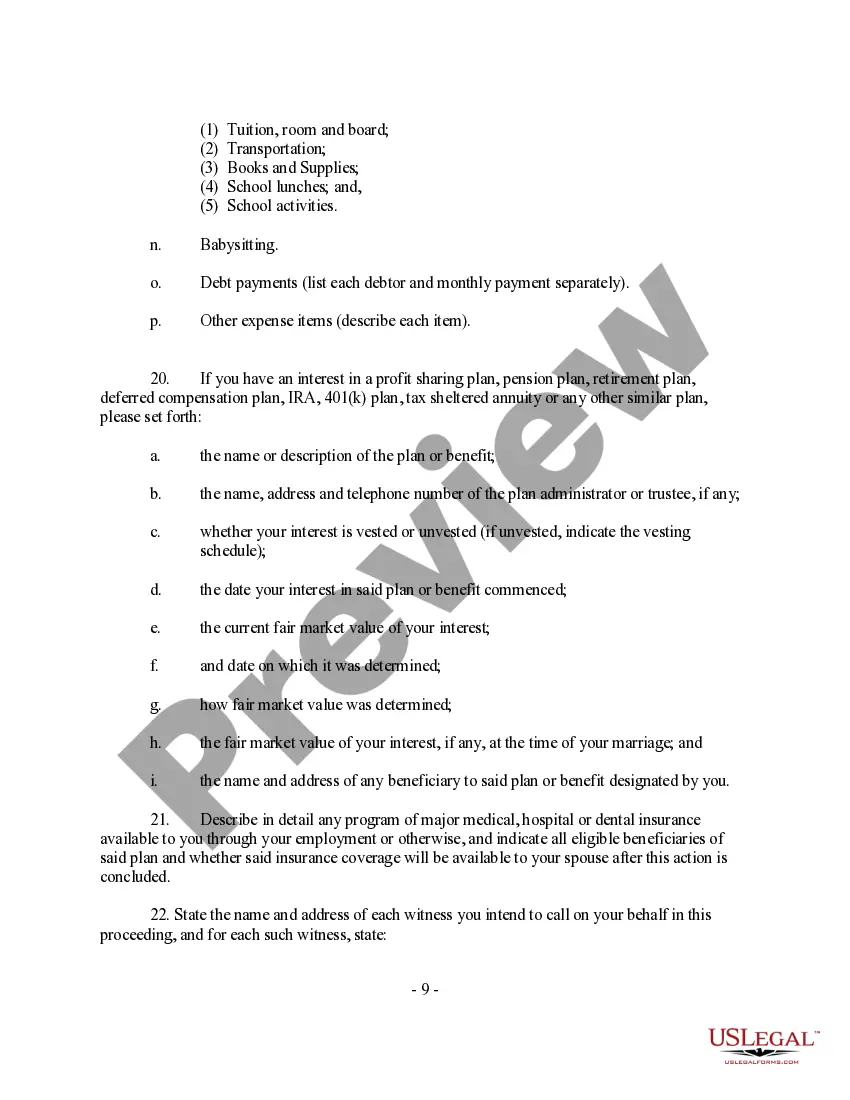 Get Interrogatories Preview Interrogatories