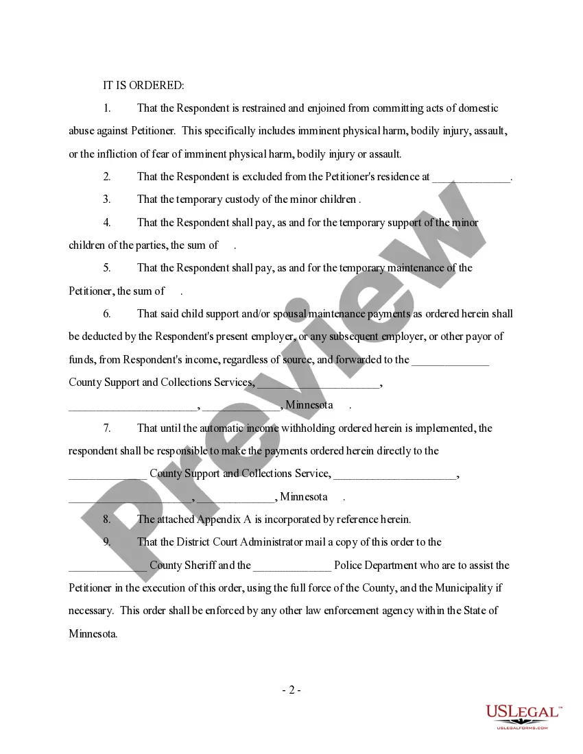 Preview Protective Order - Parent with Children