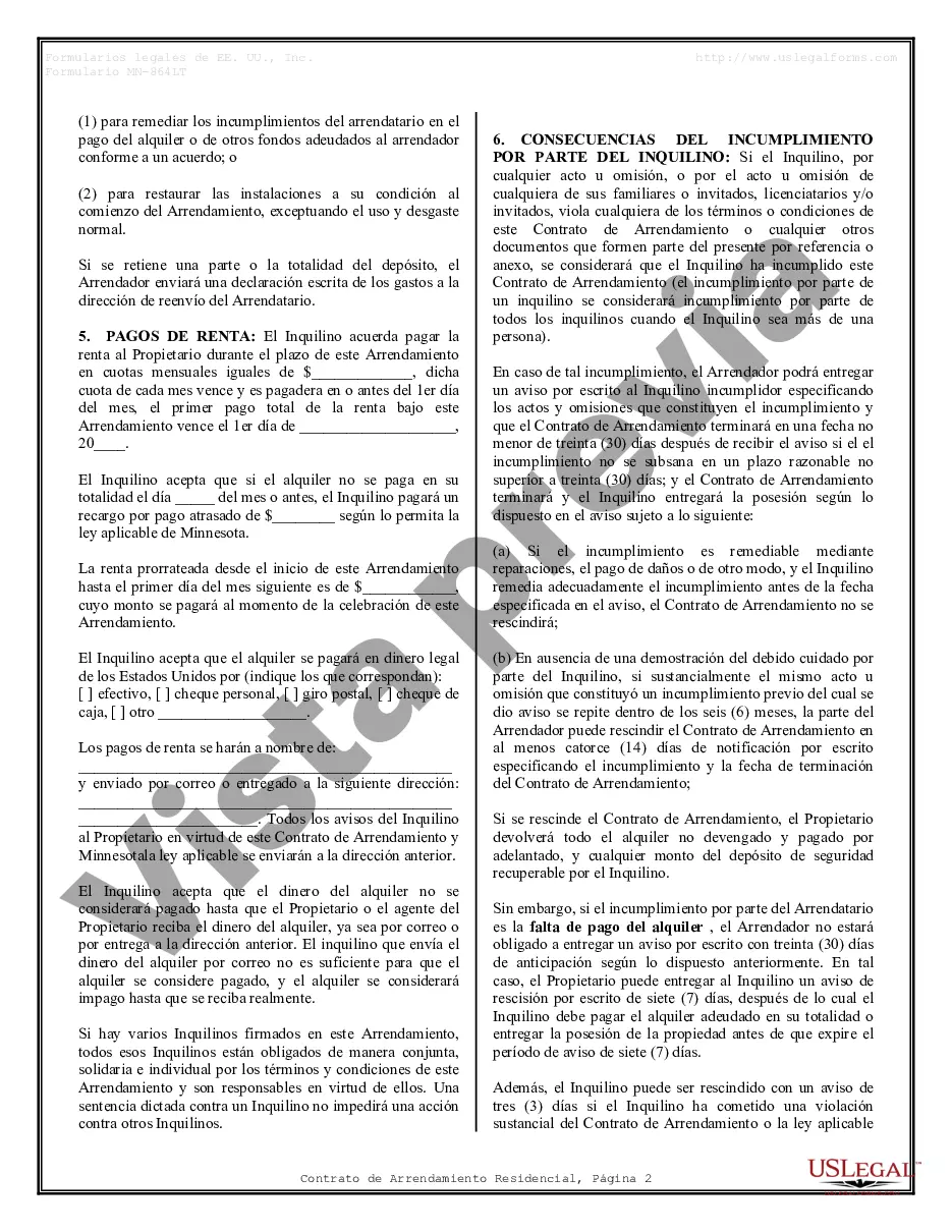 Preview Contrato de arrendamiento de alquiler residencial