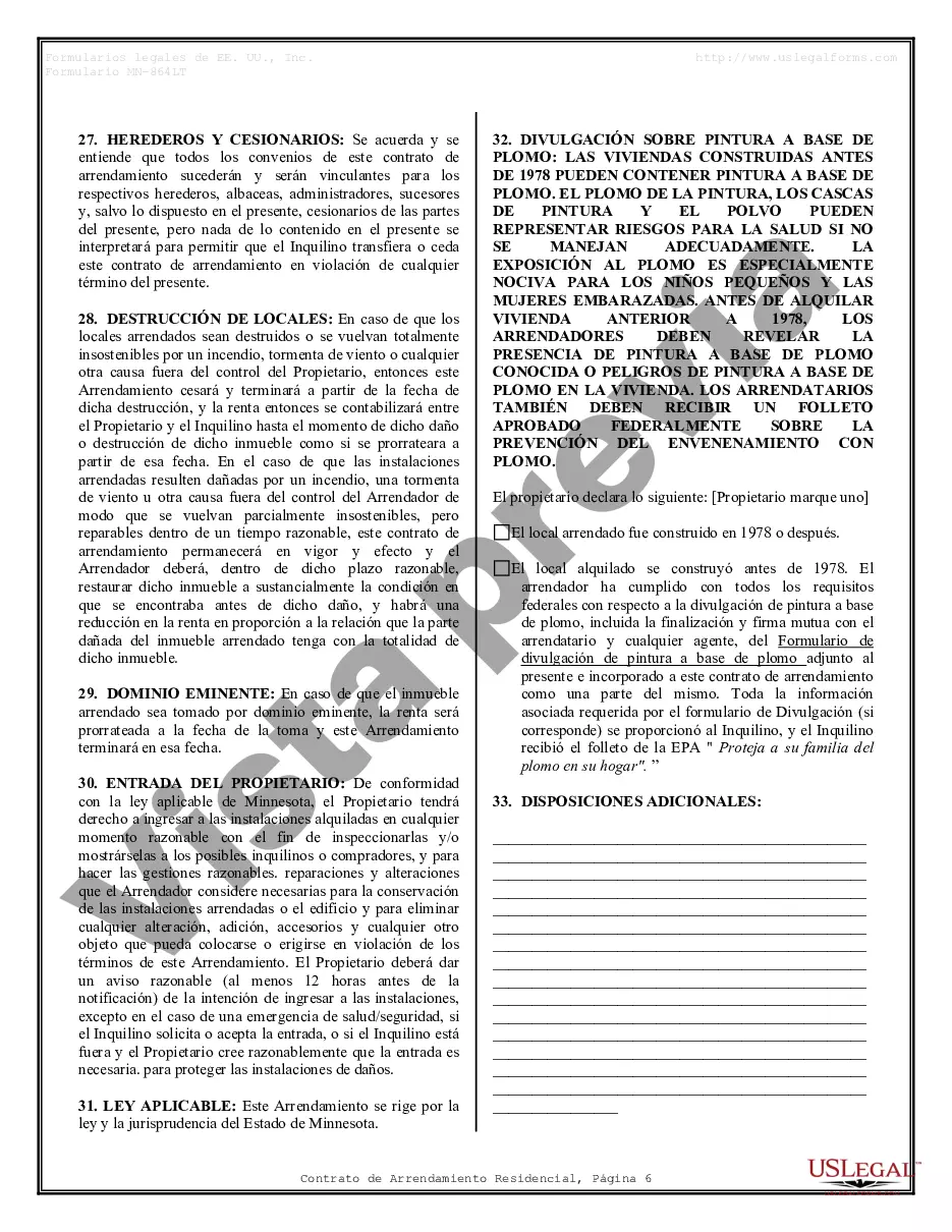 Preview Contrato de arrendamiento de alquiler residencial