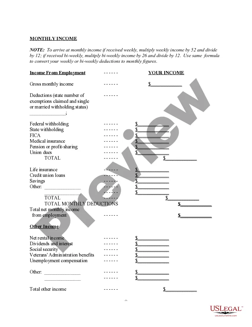 Preview Paternity Information Form - Client Interview Sheet