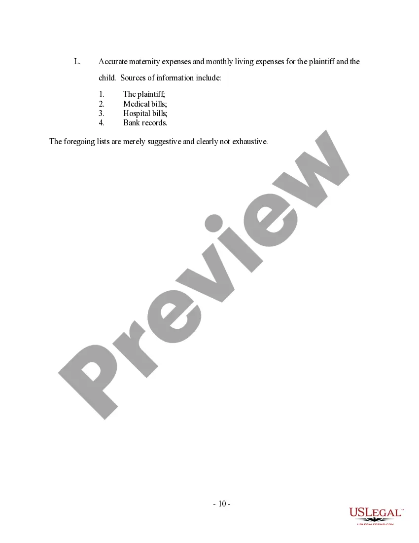 Preview Discovery - Paternity Action Overview, Tips and Pointers Sheet