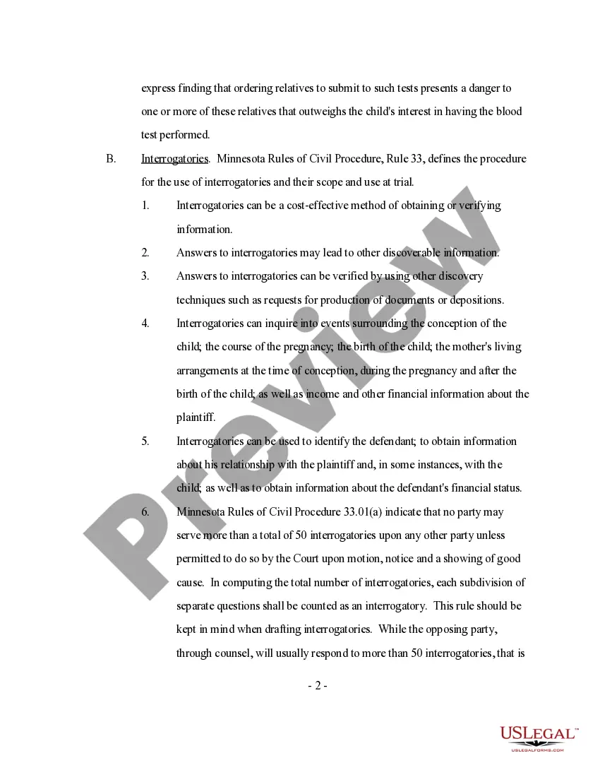 Preview Discovery - Paternity Action Overview, Tips and Pointers Sheet