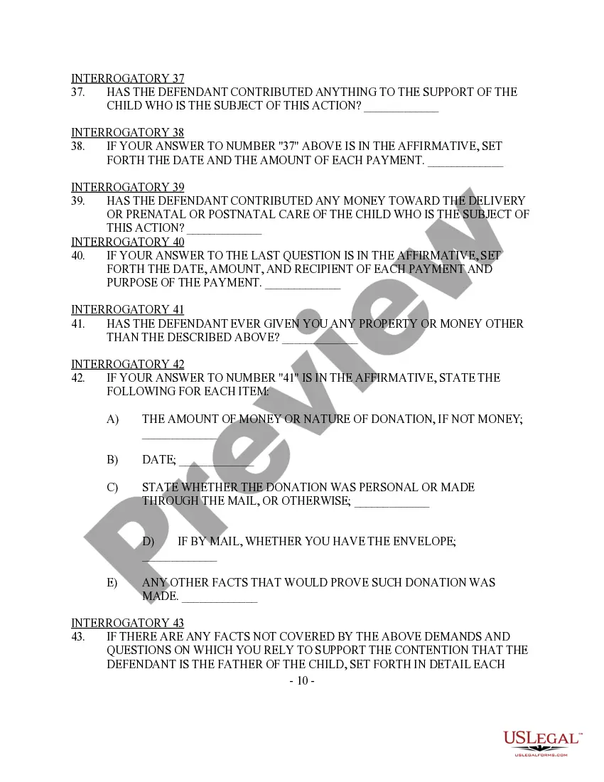Get Discovery - Defendant's Interrogatories To Plaintiff - Paternity Preview Discovery - Defendant's Interrogatories To Plaintiff - Paternity