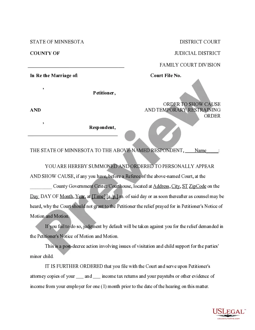 Preview Request for Service by Publication, and necessary materials