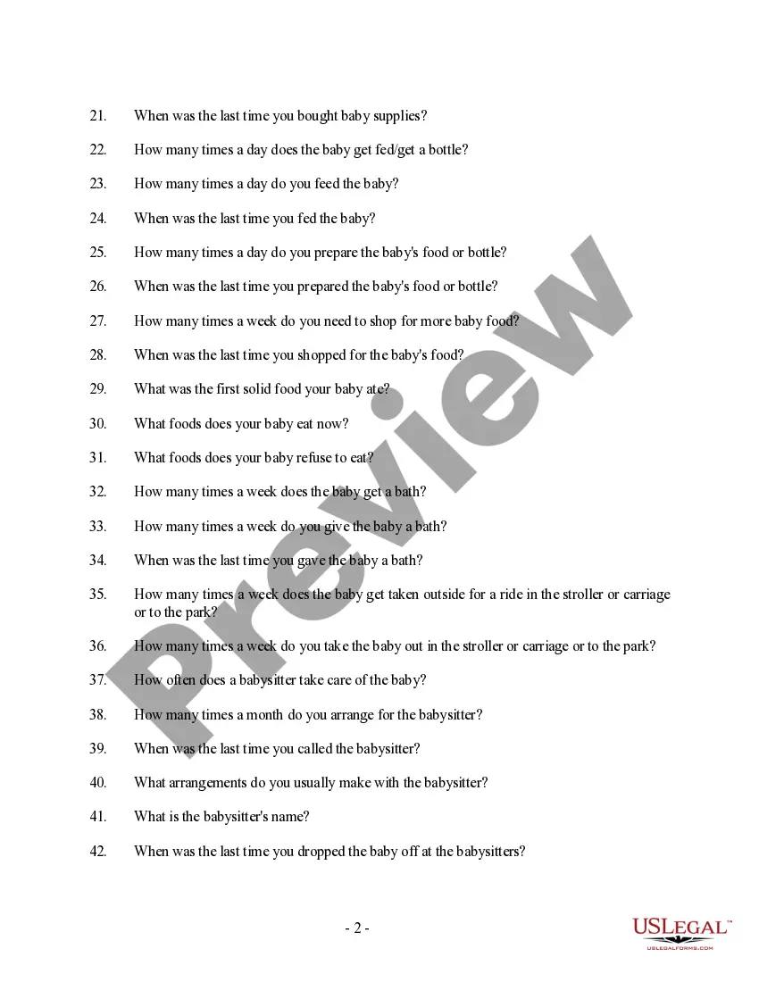 Get Sample Questions to Assist in Determination of who is Primary Caretaker of Child Preview Sample Questions to Assist in Determination of who is Primary Caretaker of Child