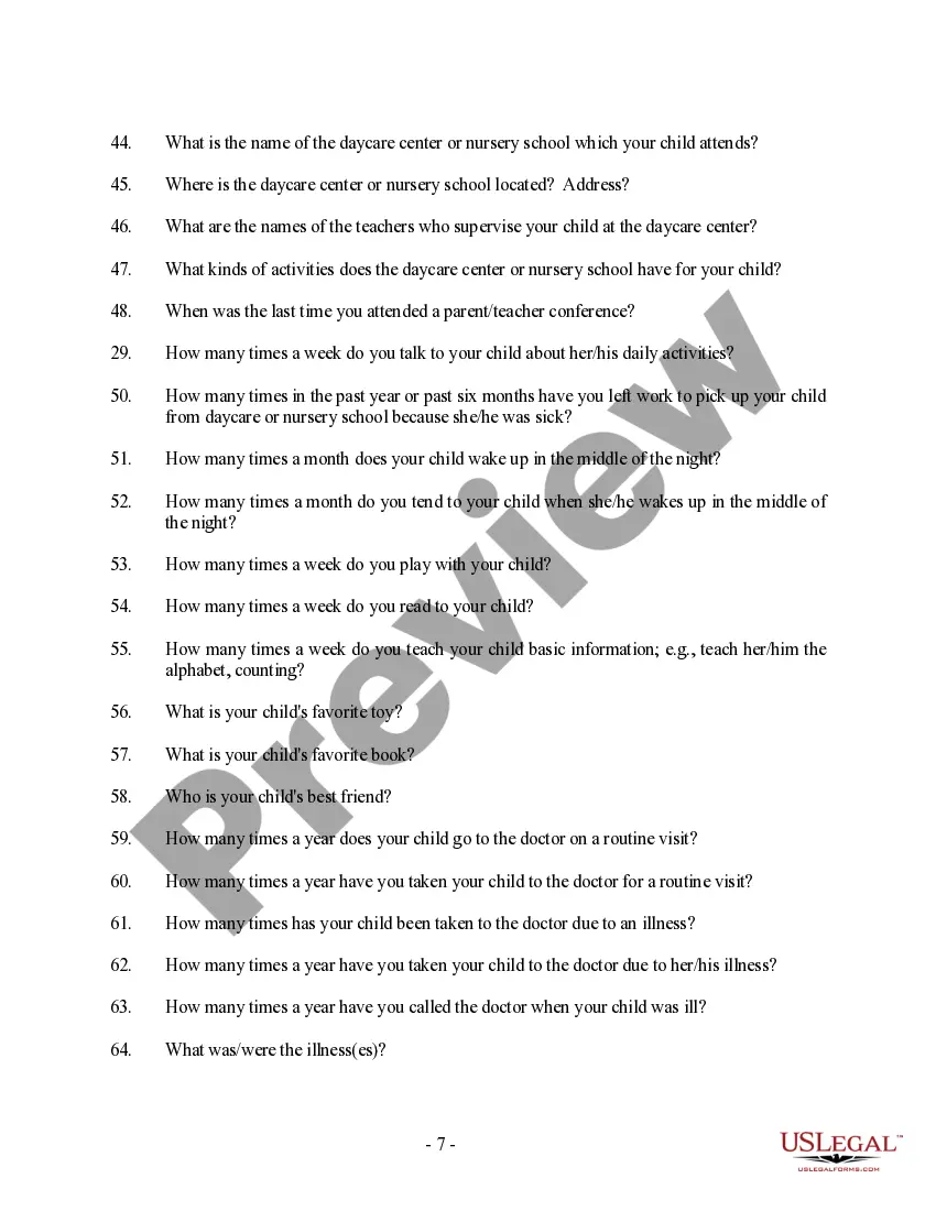 Get Sample Questions to Assist in Determination of who is Primary Caretaker of Child Preview Sample Questions to Assist in Determination of who is Primary Caretaker of Child