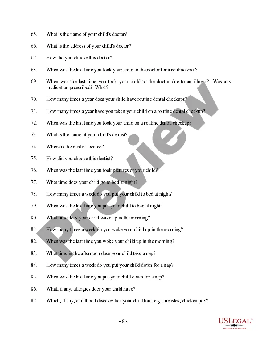 Get Sample Questions to Assist in Determination of who is Primary Caretaker of Child Preview Sample Questions to Assist in Determination of who is Primary Caretaker of Child