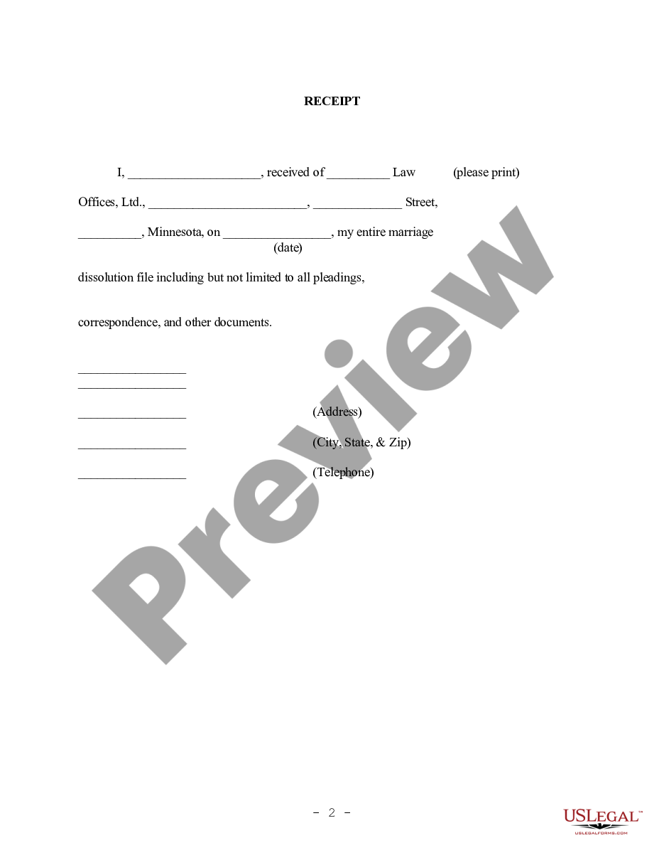 page 1 Acknowledgment of Receipt of Client Records preview