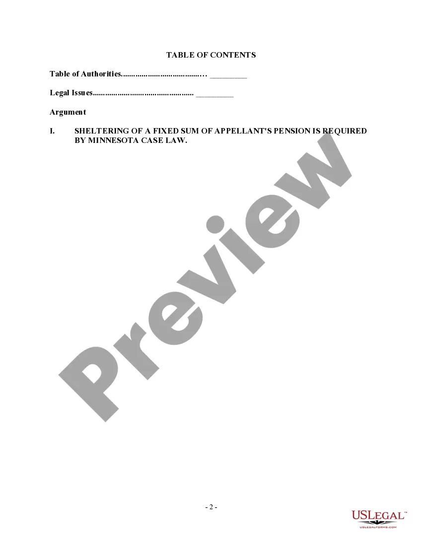 Preview Reply Brief of Appellant - Sheltering a Fixed Sum of Appellant's Pension Fund