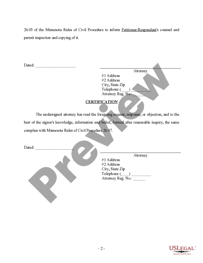 Preview Discovery - Request for Inspection and Copying of Documents