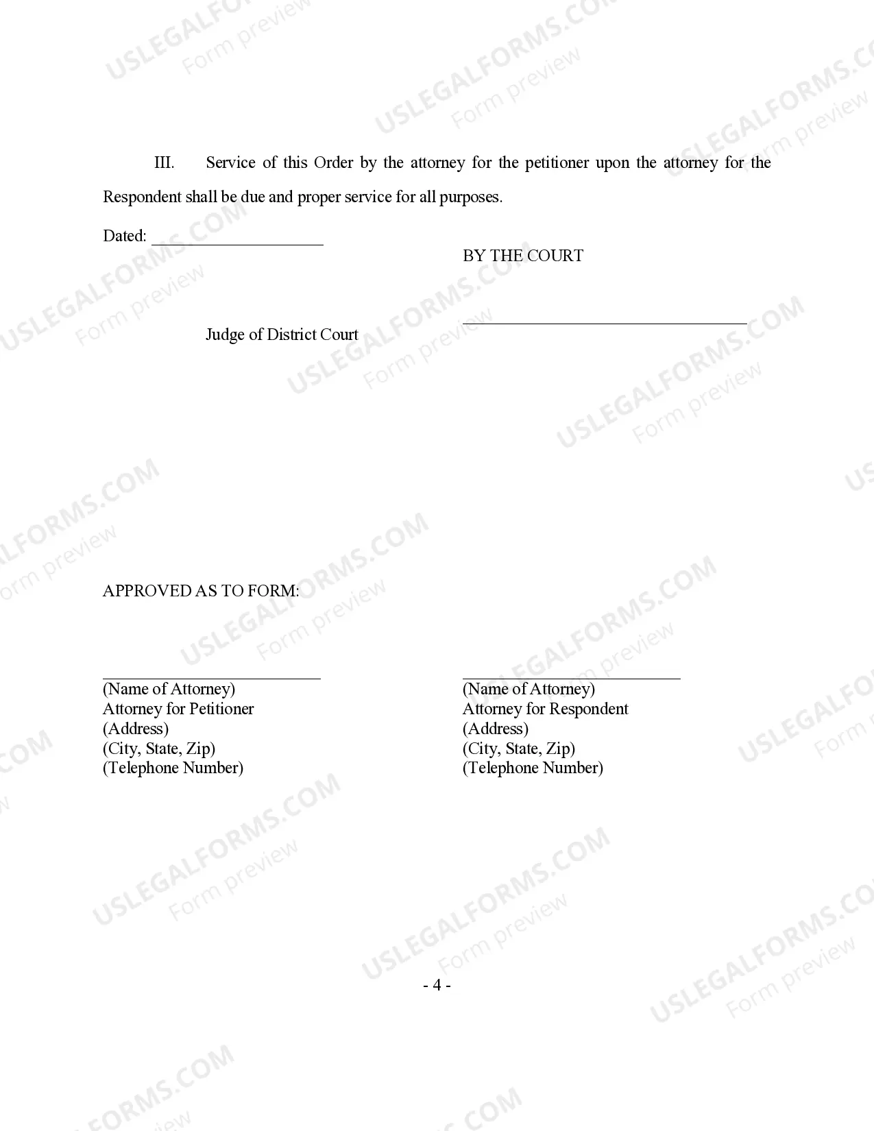 Preview Stipulation for Change of Custody and Order