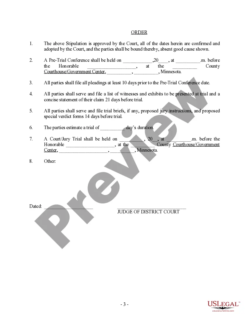 Get Stipulation and Scheduling Order Preview Stipulation and Scheduling Order
