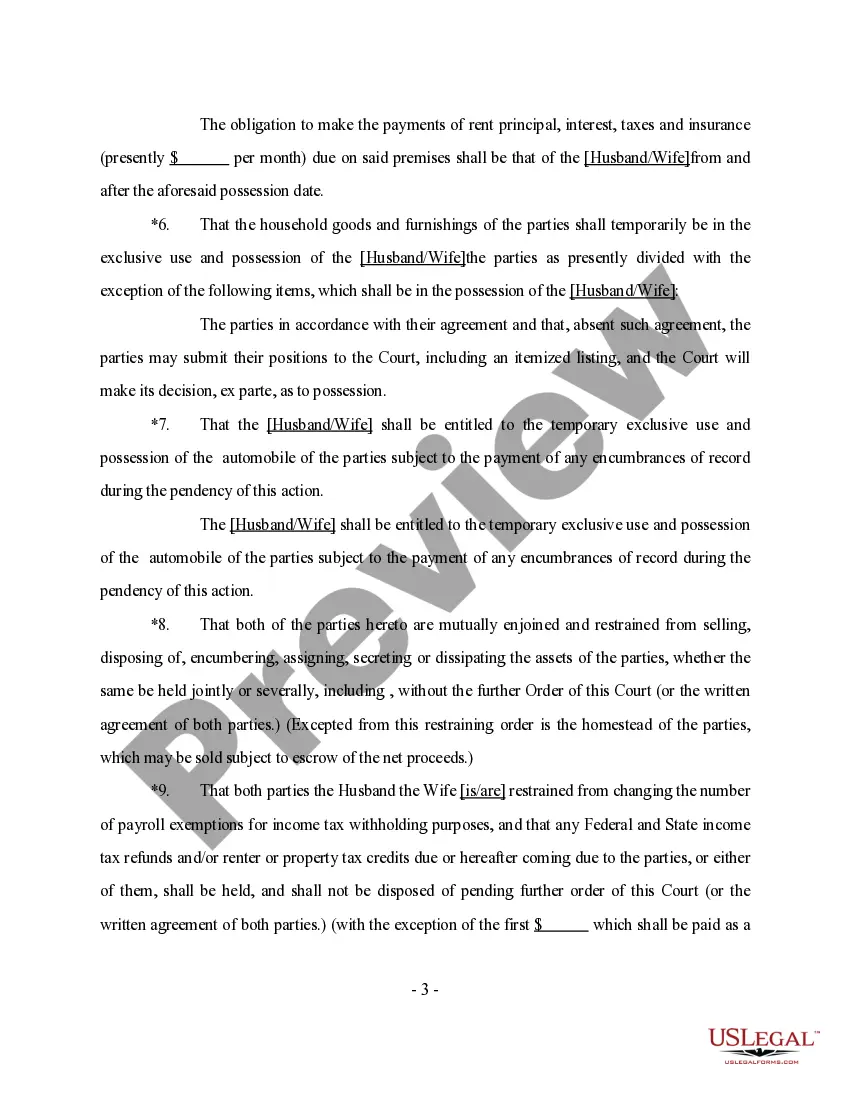 Preview Stipulation and Order for Temporary Relief