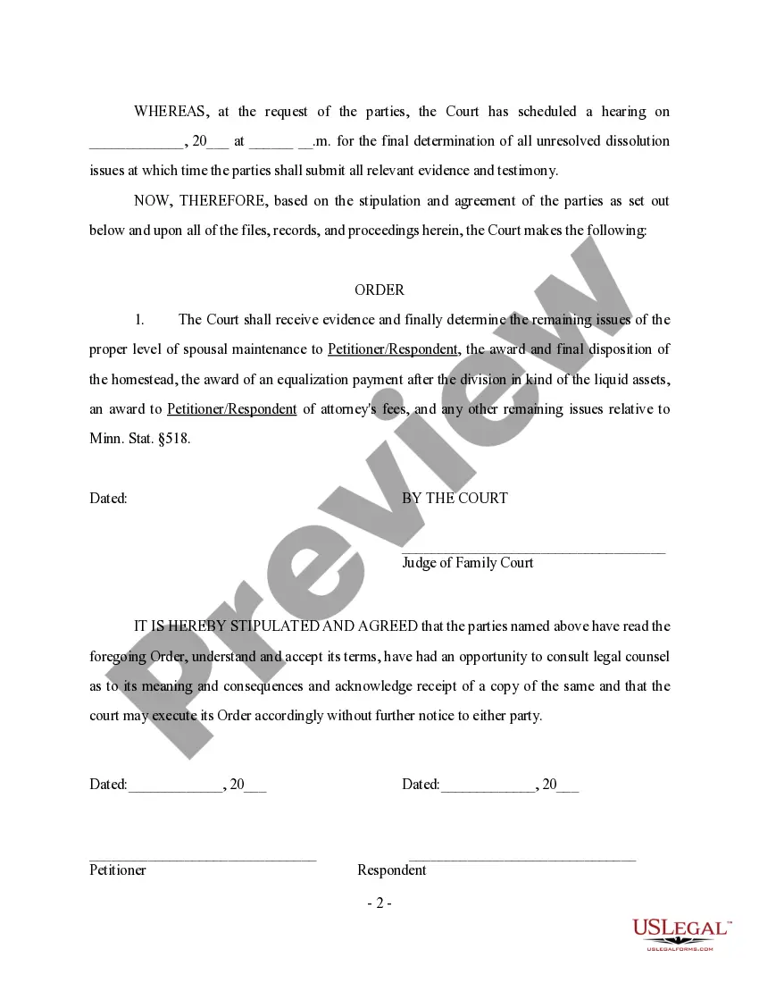 Get Stipulation and Order for Further Evidence Preview Stipulation and Order for Further Evidence