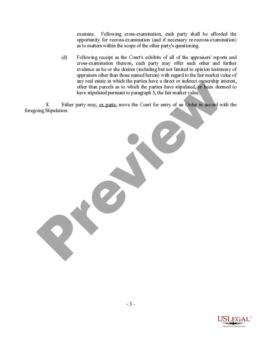 Get Stipulation as to Appraisals Preview Stipulation as to Appraisals