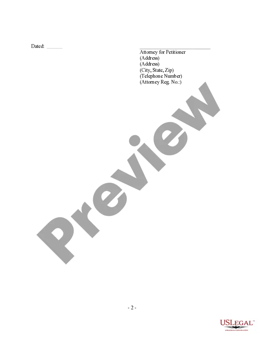 Preview Summons - Notice of Temporary Restraining Provisions