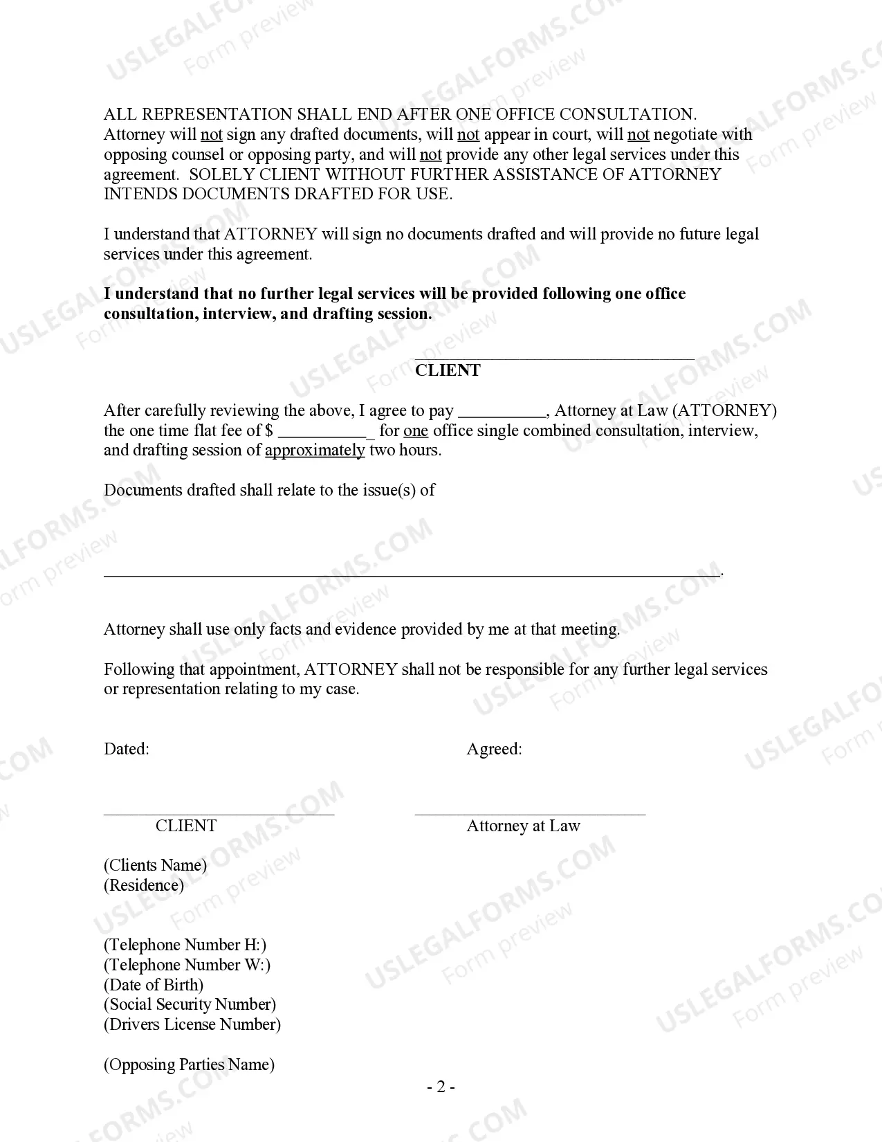 Preview Letter regarding Employment Agreement for Limited Task and Waiver of Liability