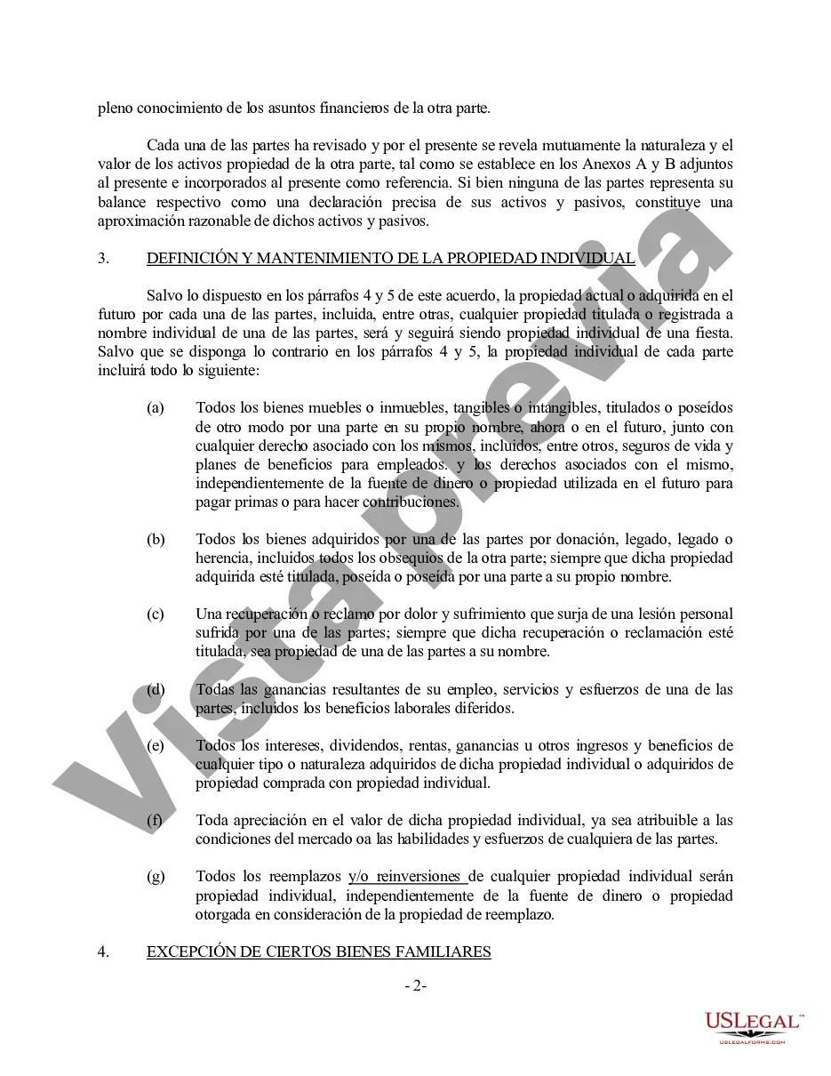 Preview Acuerdo de propiedad prenupcial