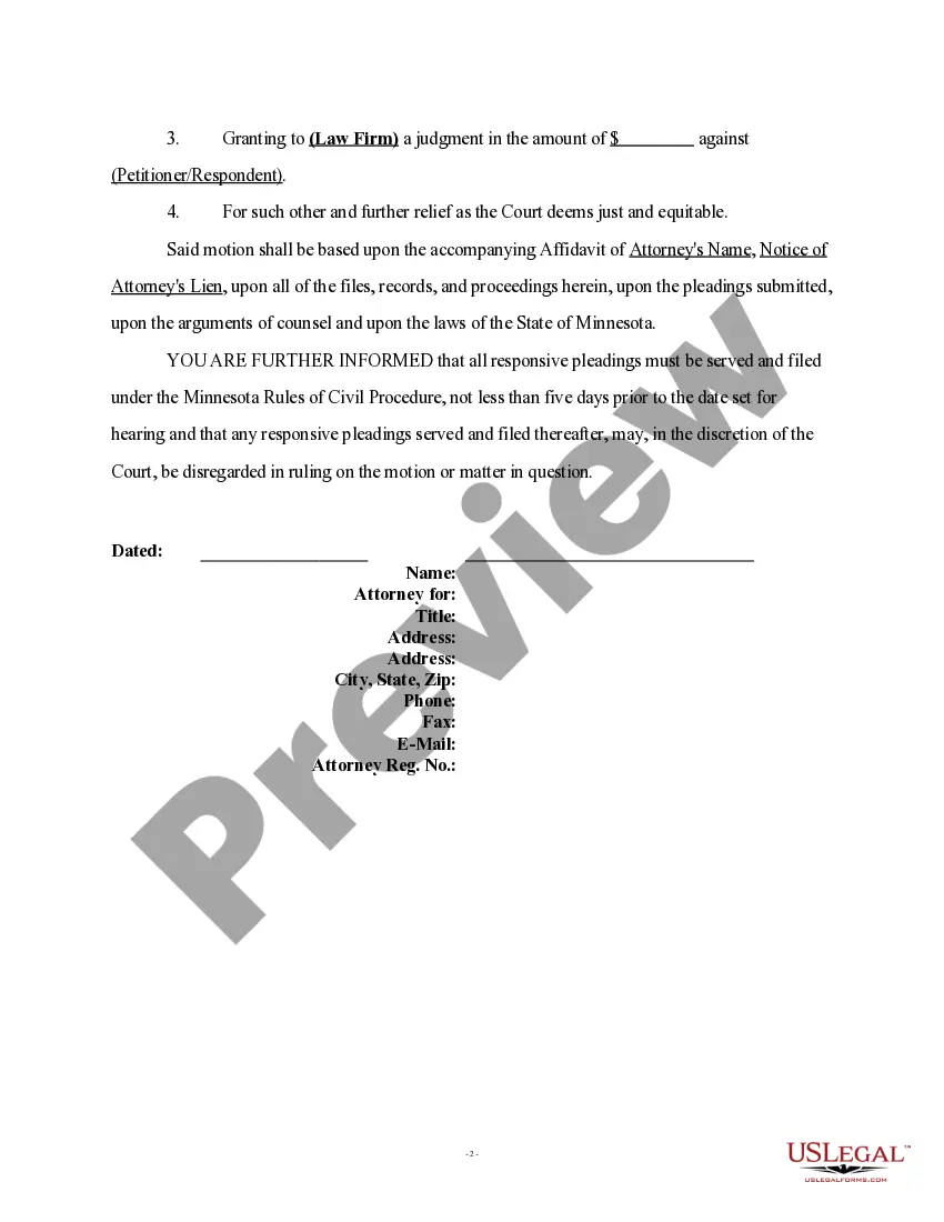 Get Notice of Motion and Motion to Collect Attorney's Fees Preview Notice of Motion and Motion to Collect Attorney's Fees