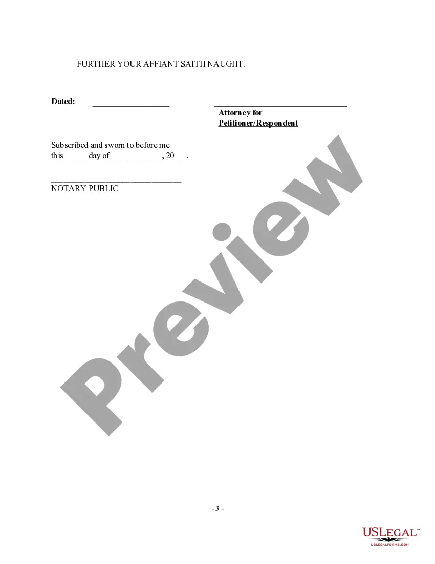 Preview Affidavit of Attorney regarding Claim against Client for Unpaid Fees