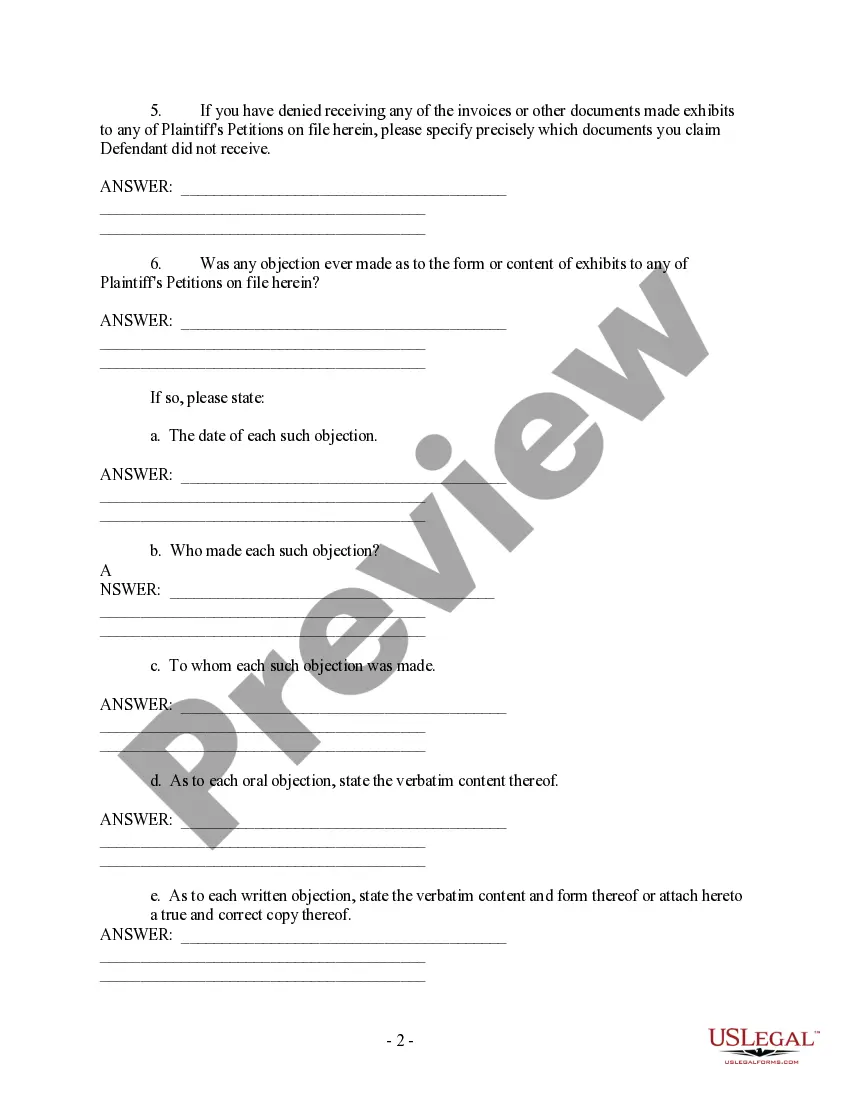 Preview Discovery - Pretrial Interrogatories to Individual Debtor