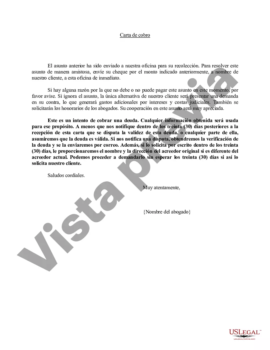 Preview Carta de cobro