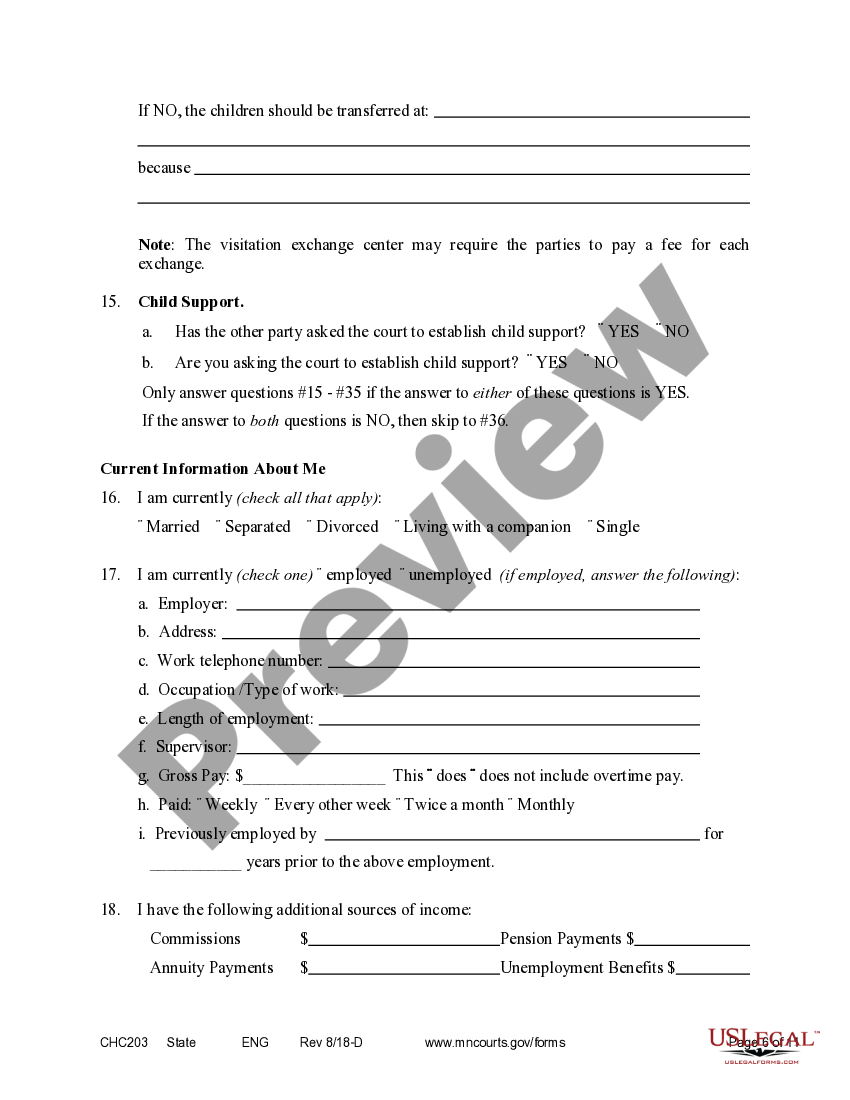 Minnesota Affidavit in Support of Responsive Motion to Establish Child