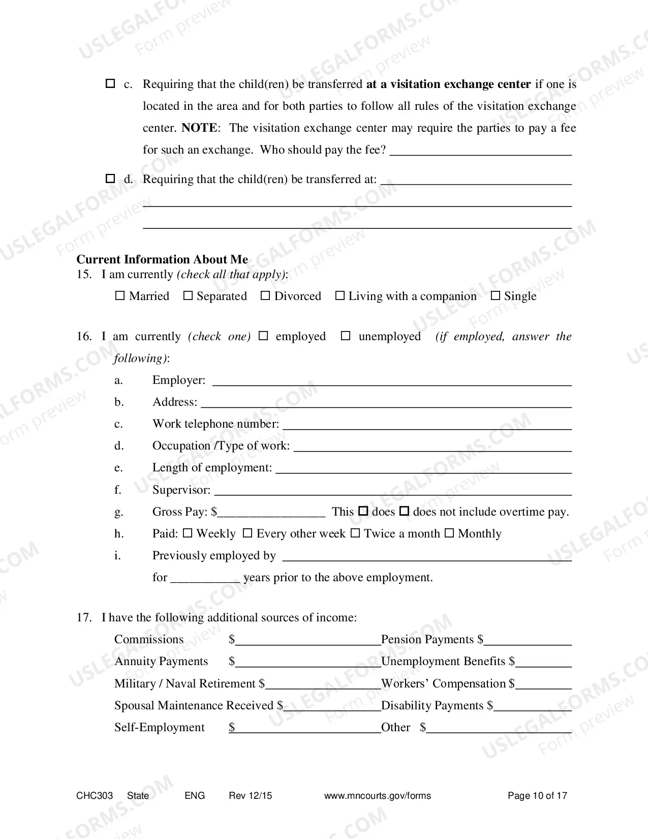 Preview Affidavit in Support of Motion to Change Custody