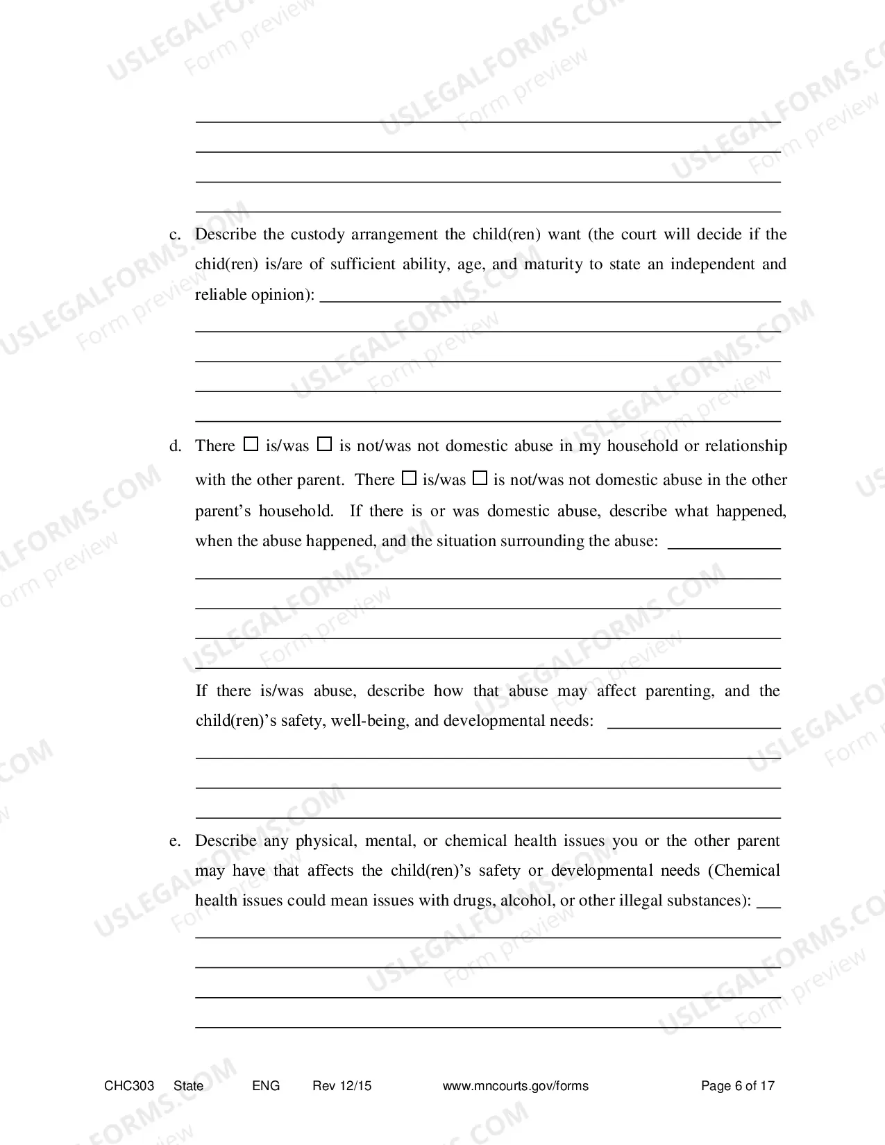 Preview Affidavit in Support of Motion to Change Custody