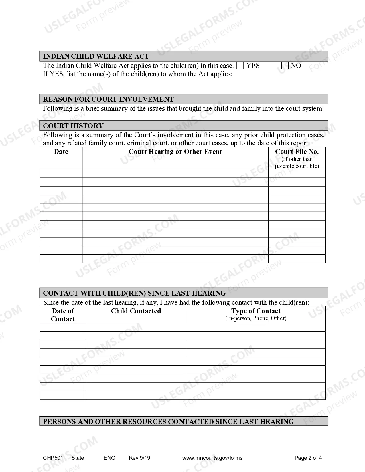 Preview Report of Guardian Ad Litem