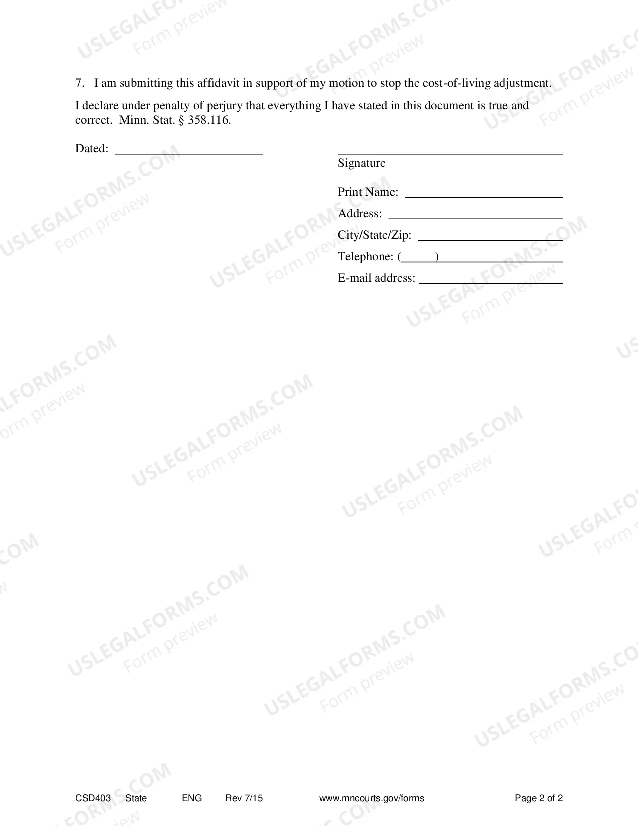 Preview Affidavit in Support of Motion