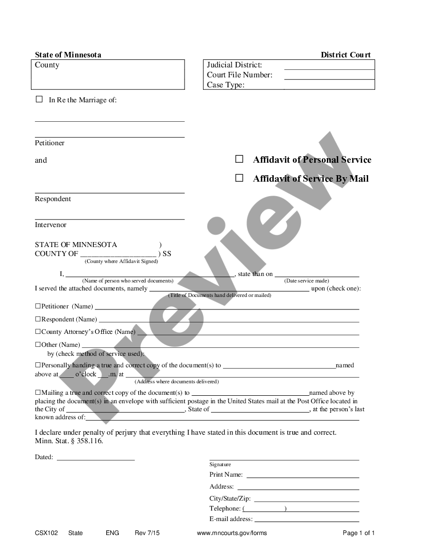 Affidavit Of Service Form Ud3 US Legal Forms