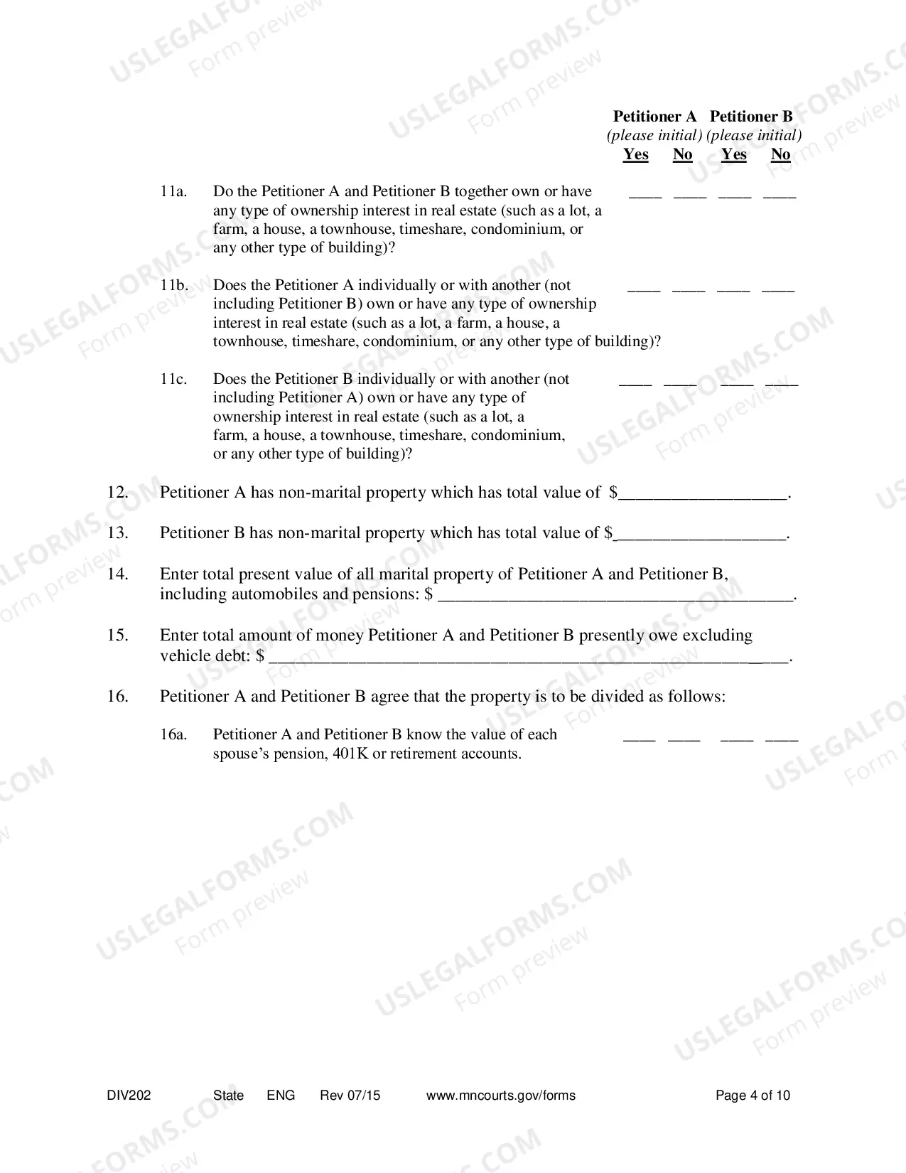 Preview Summary Dissolution Form