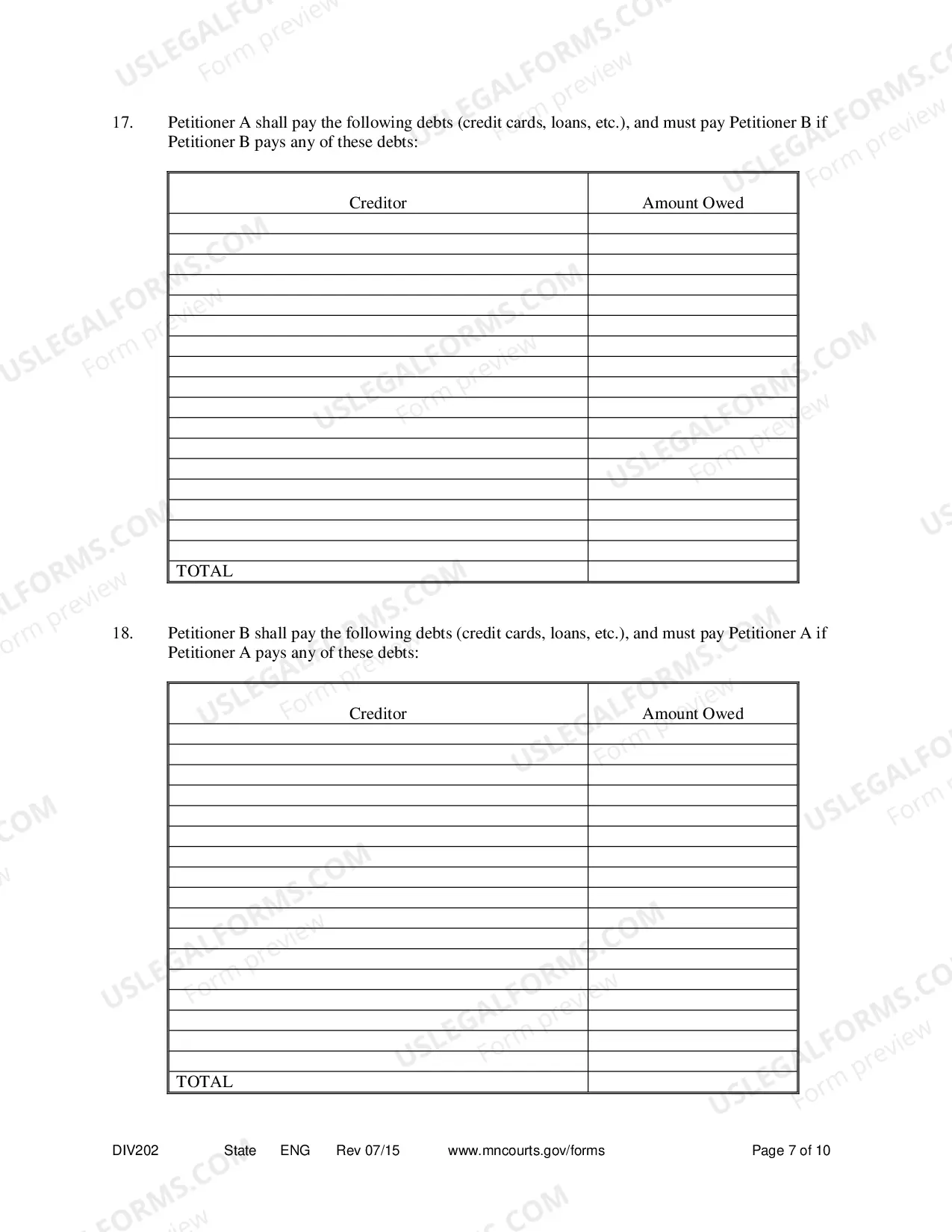 Preview Summary Dissolution Form