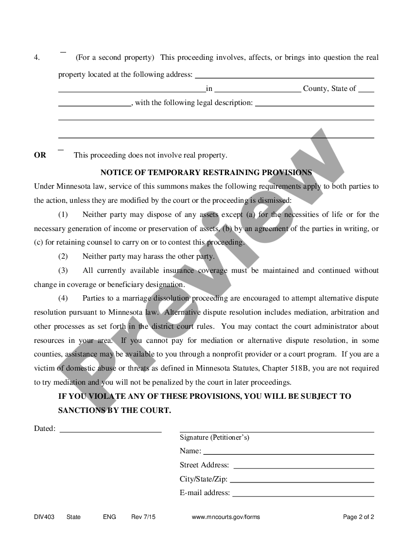 Minnesota Summons - Minnesota Summons Form | US Legal Forms