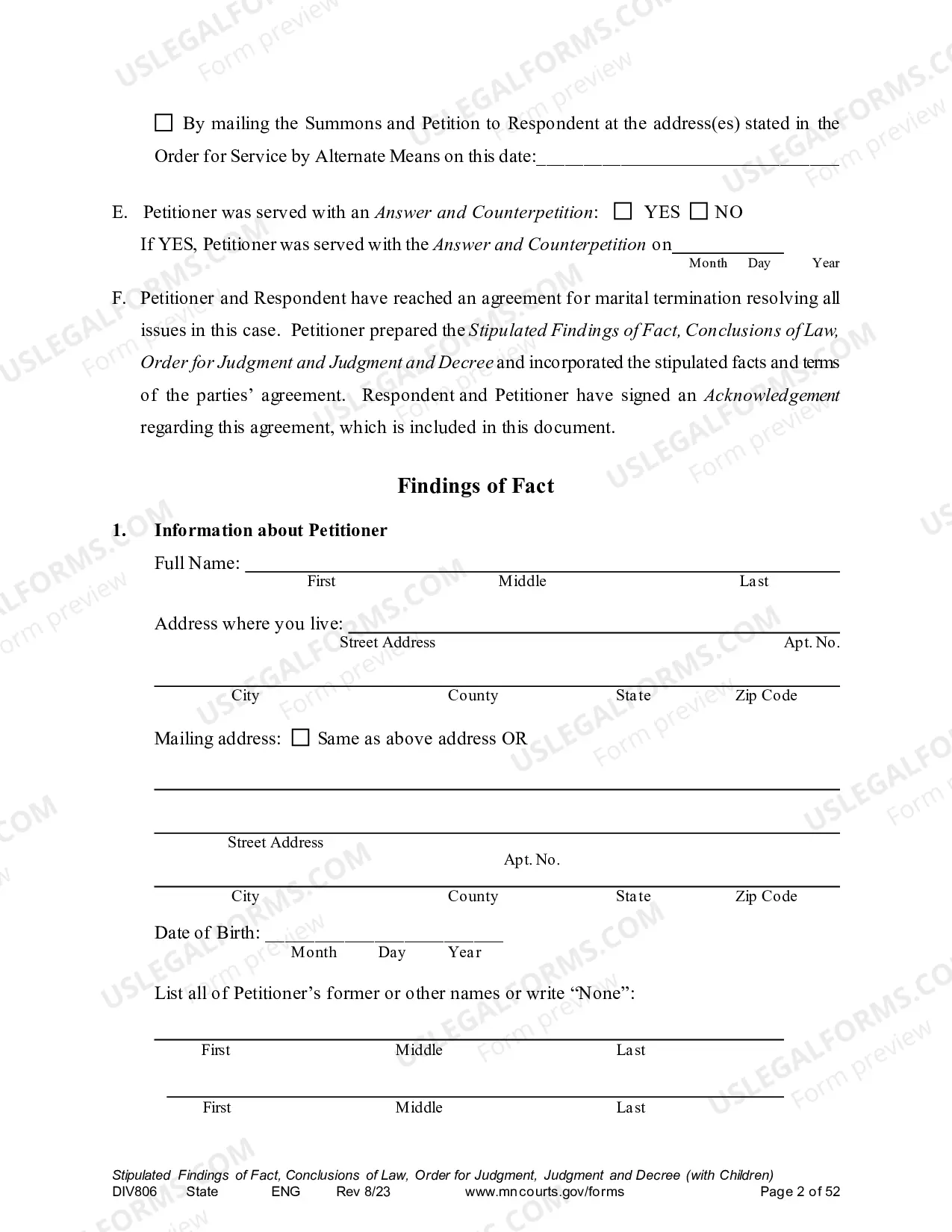Preview Marital Termination Agreement