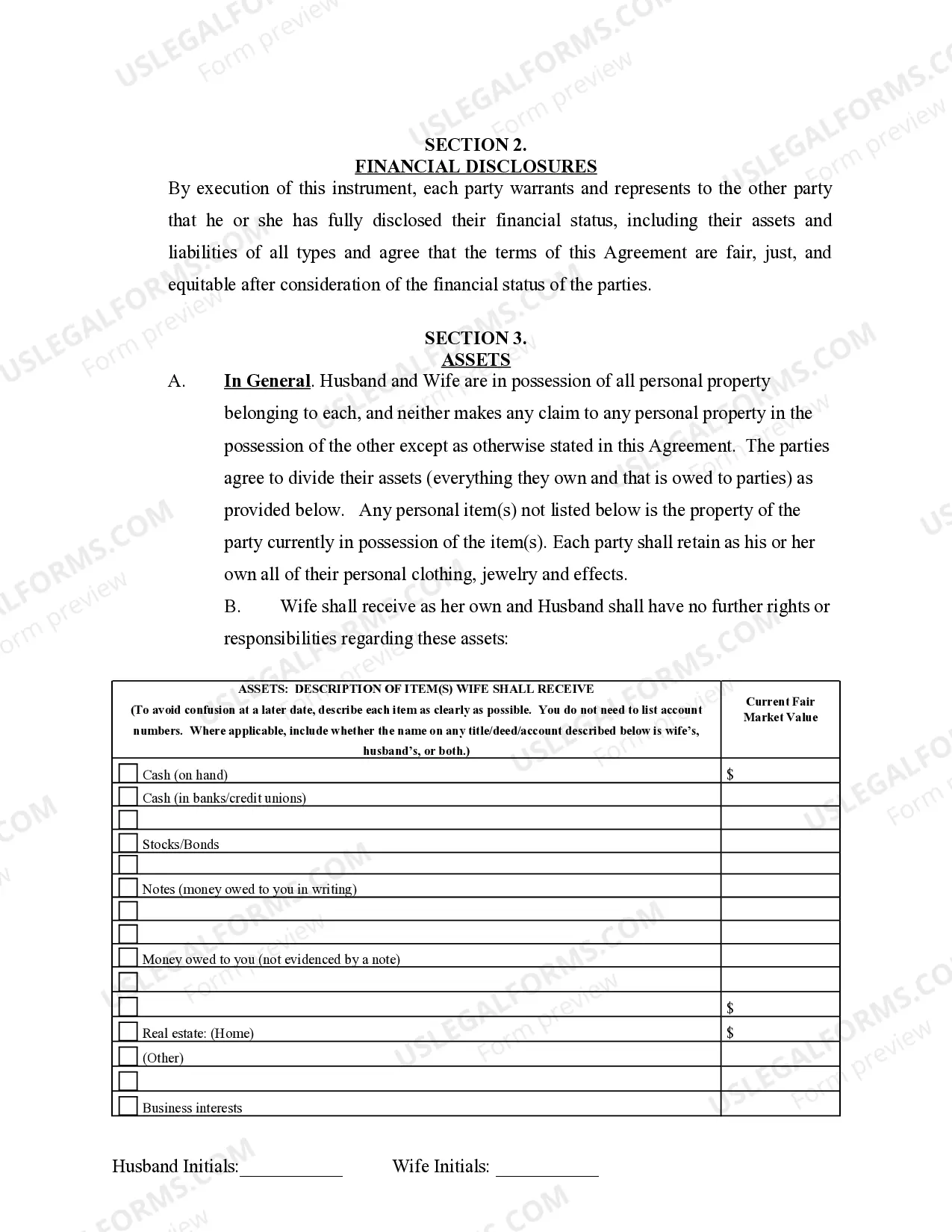 Preview Marital Domestic Separation and Property Settlement Agreement Minor Children Parties May have Joint Property or Debts where Divorce Action Filed